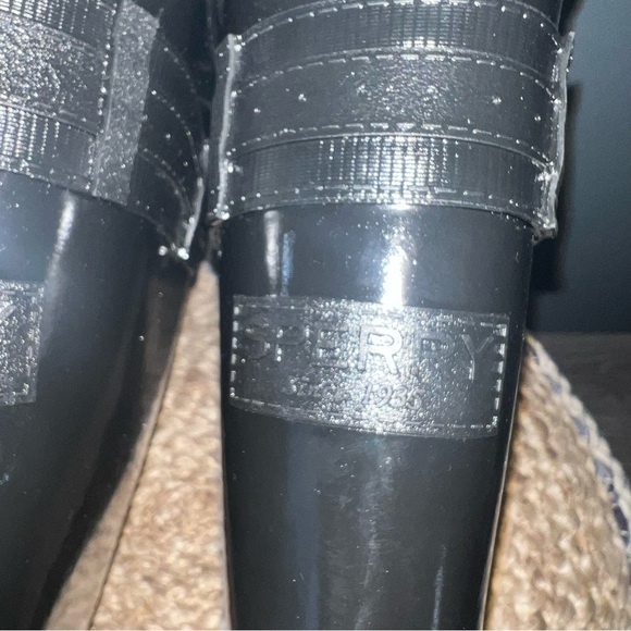 Sperry Black Rubber Calf High Rain Boots - Picture 8 of 10